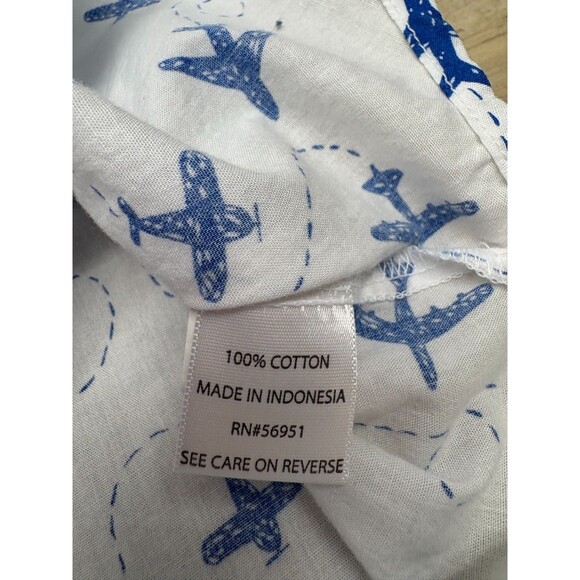 Peanut & Ollie Boys Airplanes Print Shirt Button Up Short Sleeve Size: 6/9 M - Picture 4 of 8